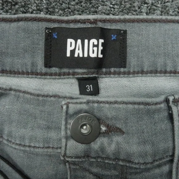 Paige Jeans Mens 31x34 Gray Laroy Federal Slim Straight 5 Pocket Stretch NWT